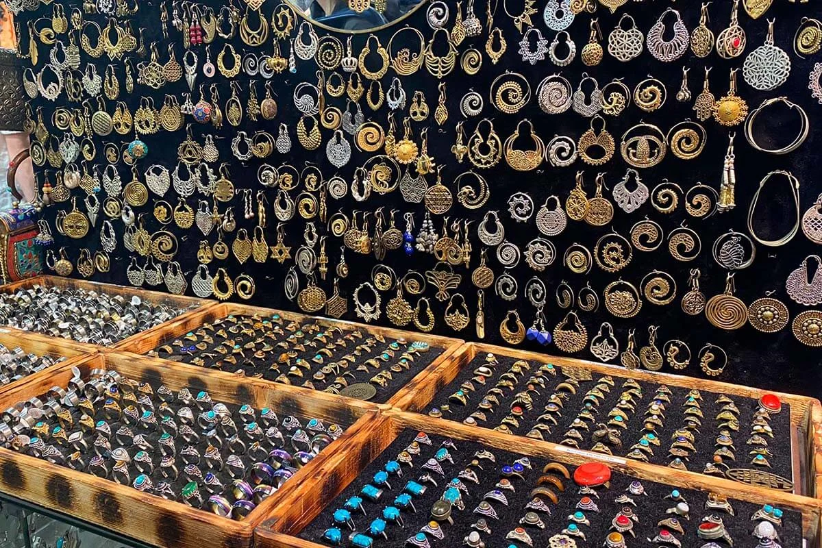 Handmade jewellery for sale at Camden Market in London