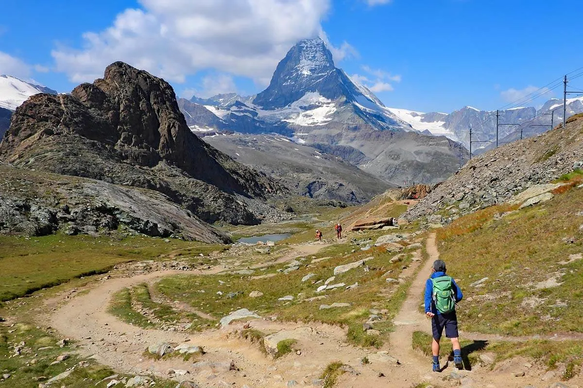 Hiking near Rotenboden and Riffelsee on the Scenic Trail from Gornergrat