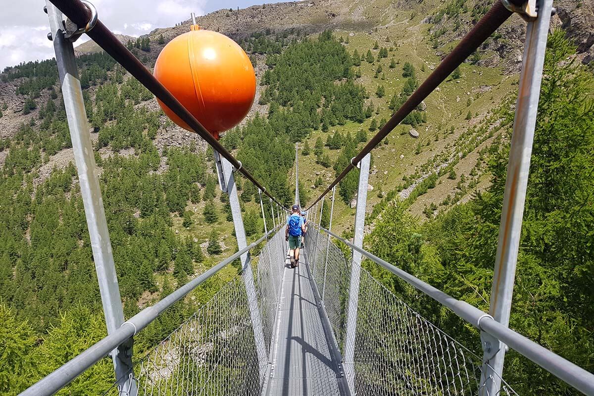 Hiking to Charles Kuonen Suspension Bridge in Randa Switzerland