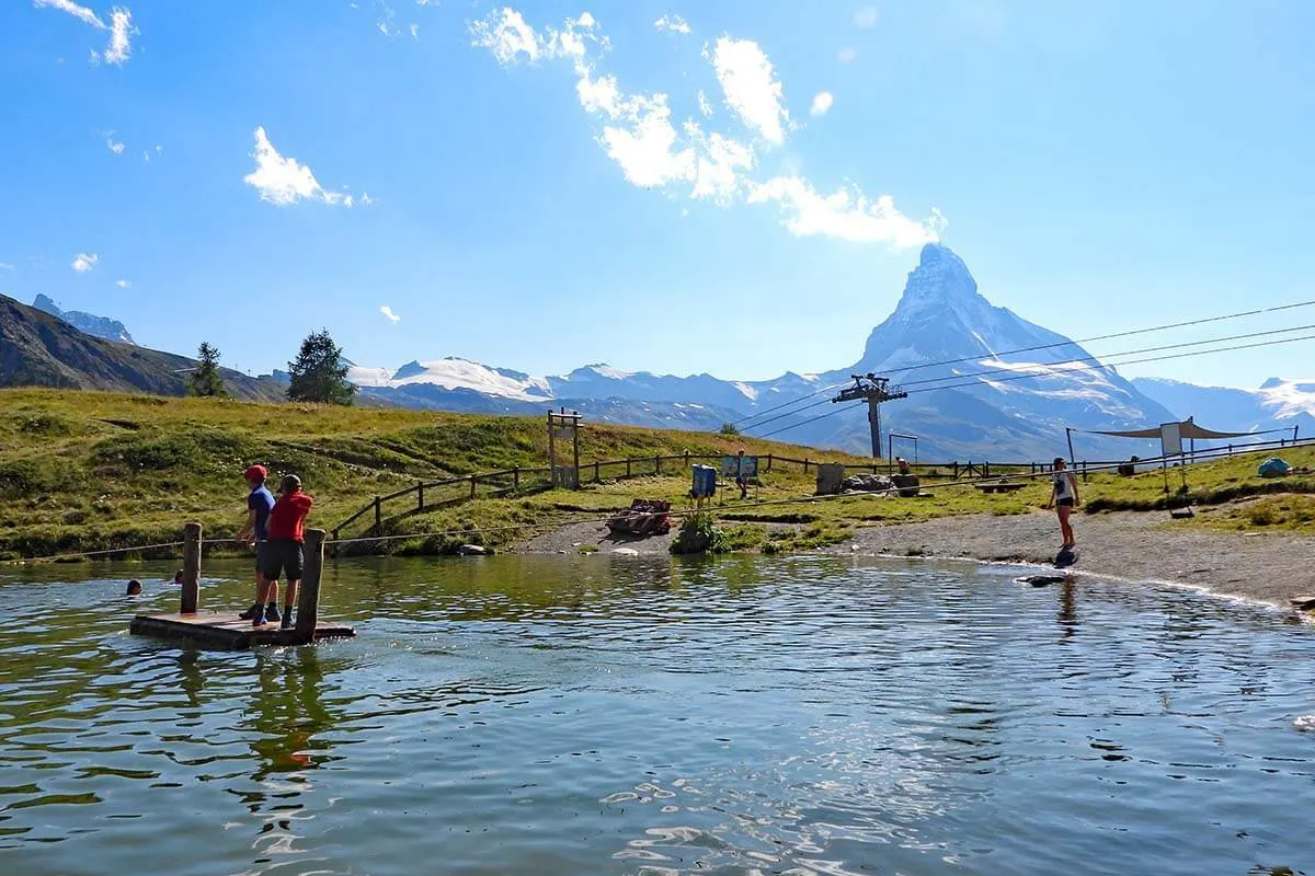 Leisee lake, aka Zermatt beach in summer