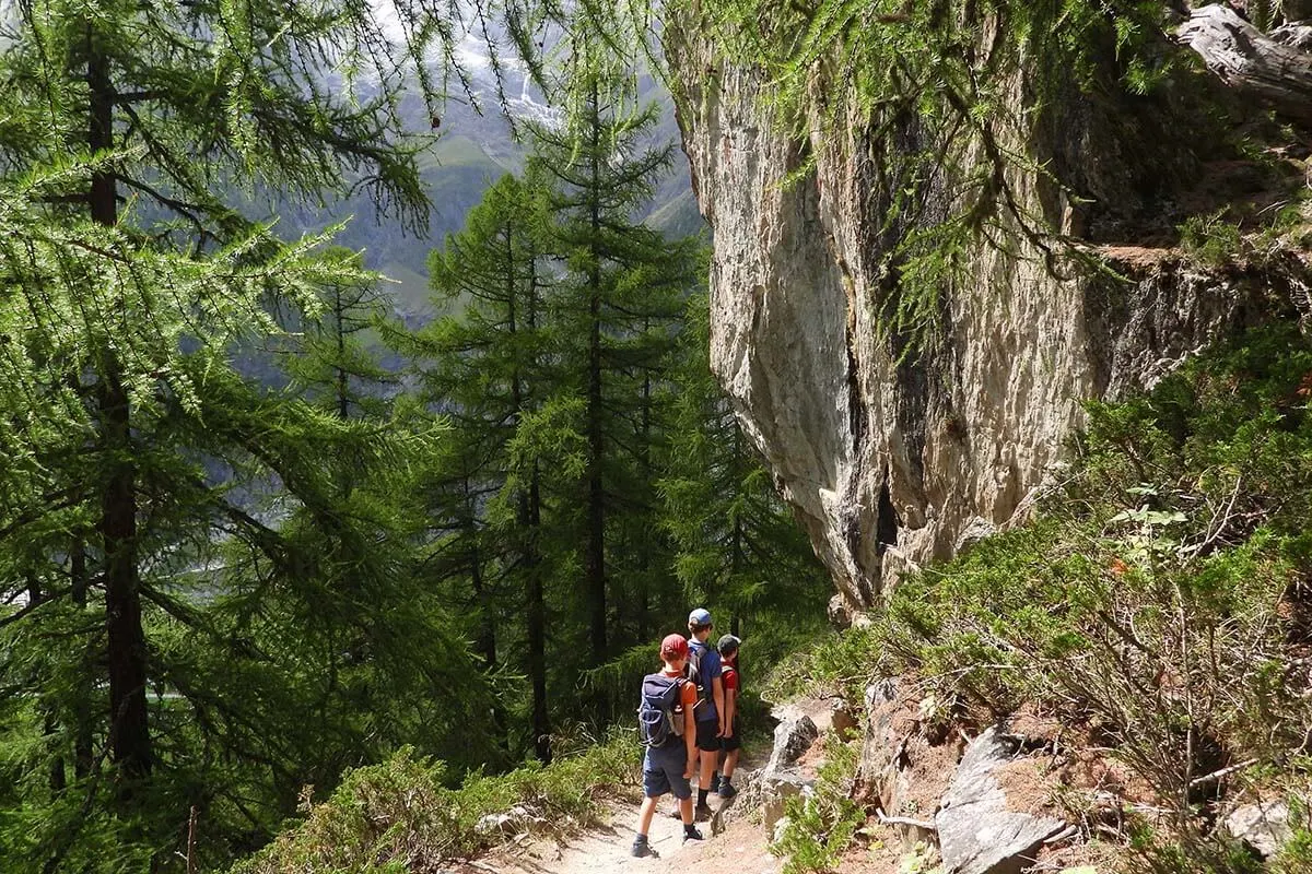 Randa suspension bridge hike near Zermatt