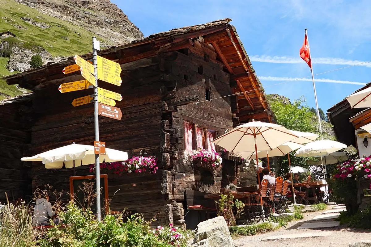 Restaurants in Zmutt village near Zermatt