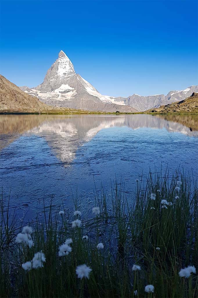 Riffelsee lake with Matterhorn reflections
