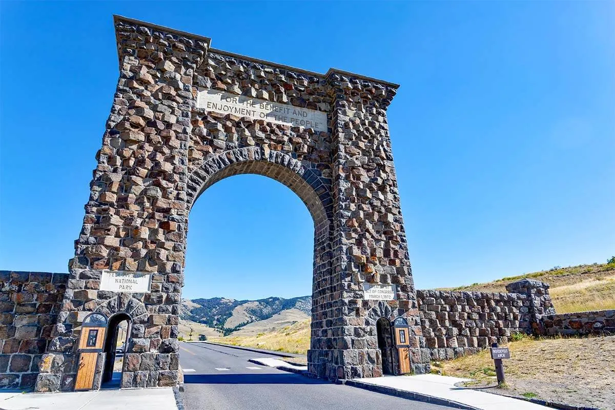 Roosevelt Arch at Yellowstone North Entrance near Gardiner MT