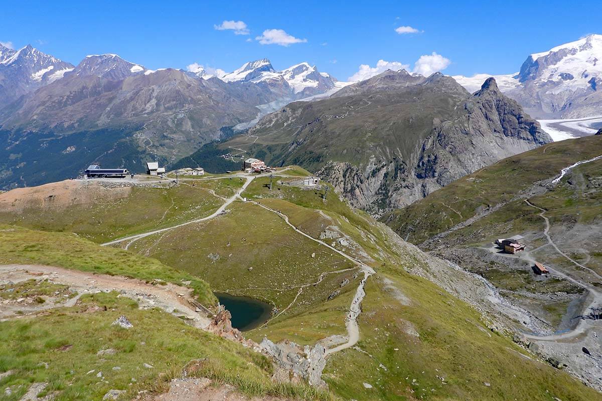 Schwarzsee area as seen from the Matterhorn Glacier Trail