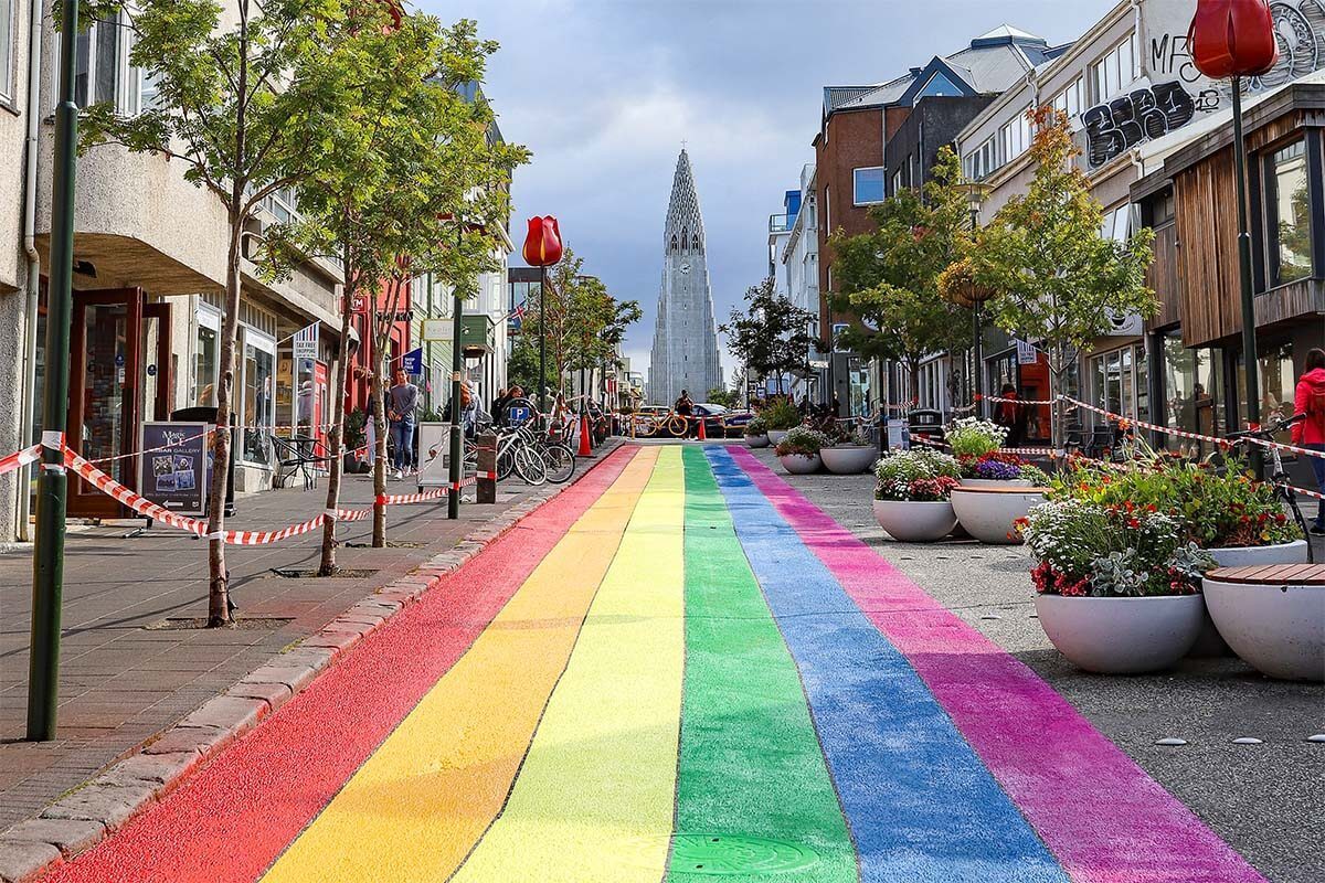 Skolavordustigur - rainbow street in Reykjavik