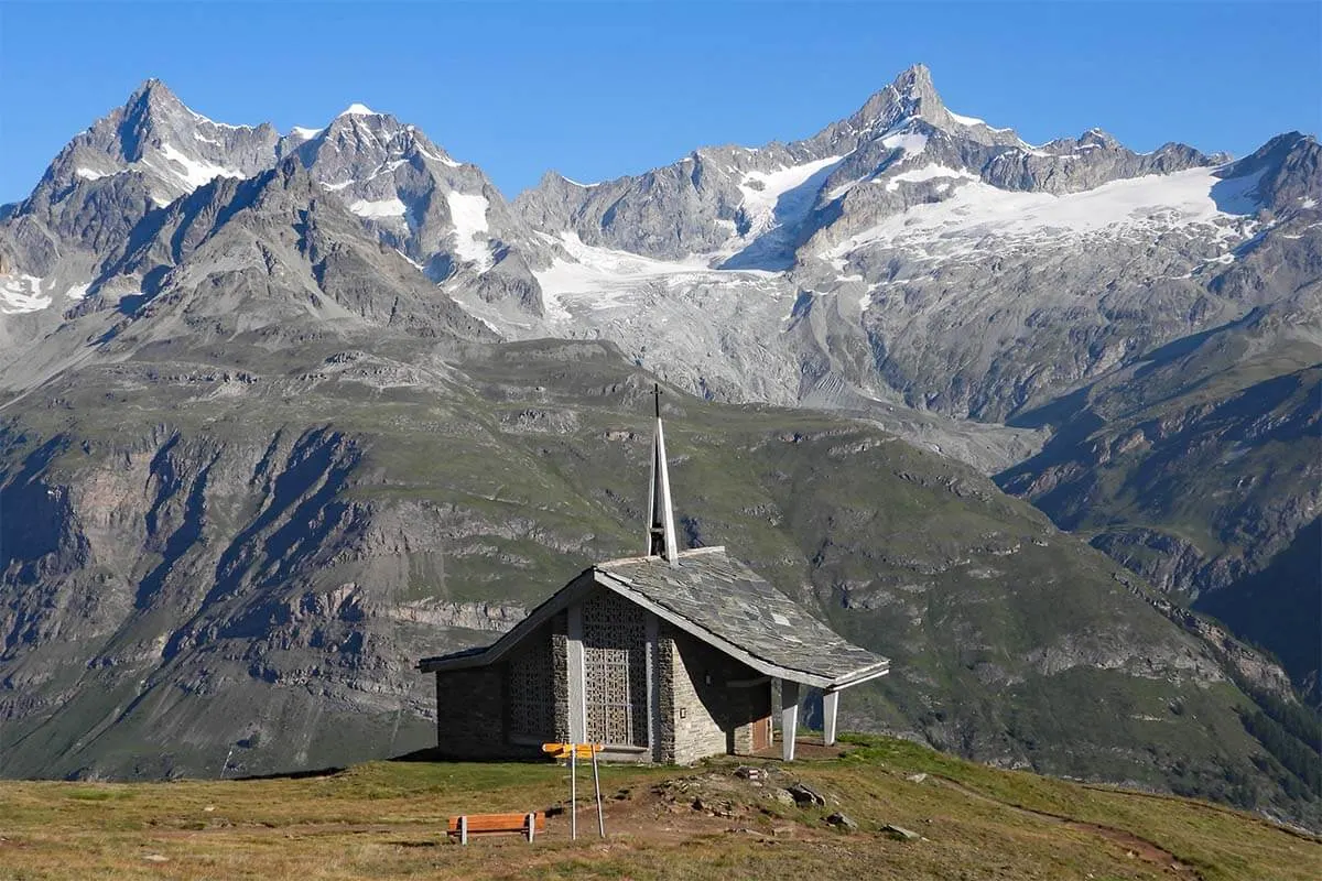 Small chapel at Riffelberg in Zermatt Switzerland (Bruder Klaus chapel)