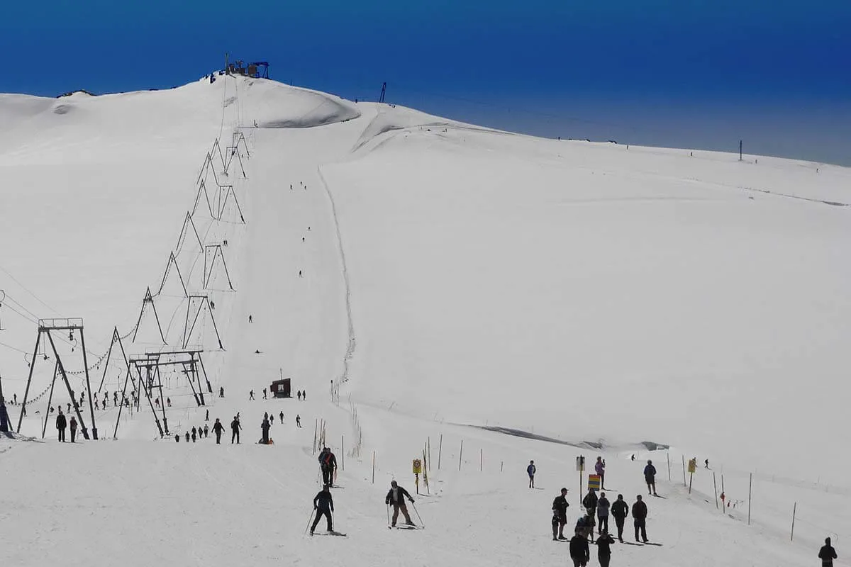 Summer skiing at Matterhorn Glacier Paradise in Zermatt Switzerland