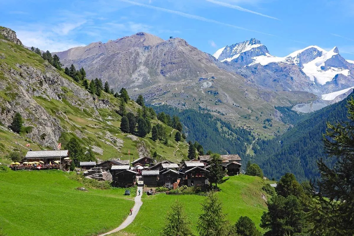 Zmutt village near Zermatt in Switzerland