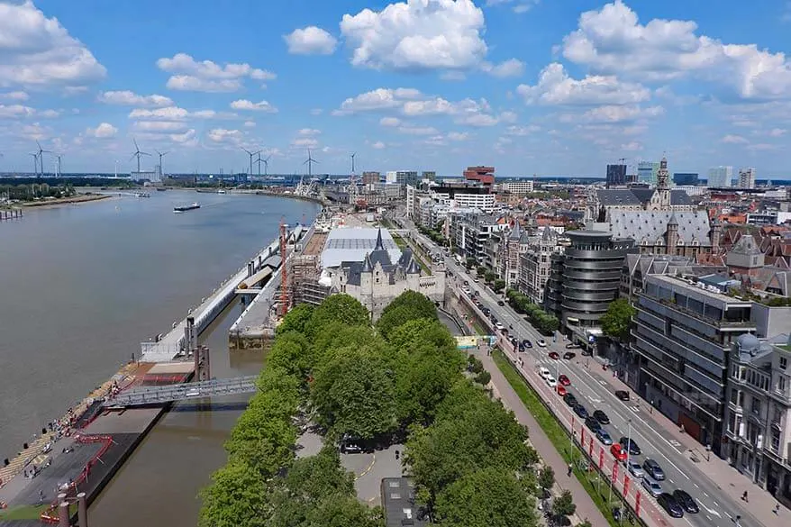 Antwerp aerial view from Antwerp ferris wheel