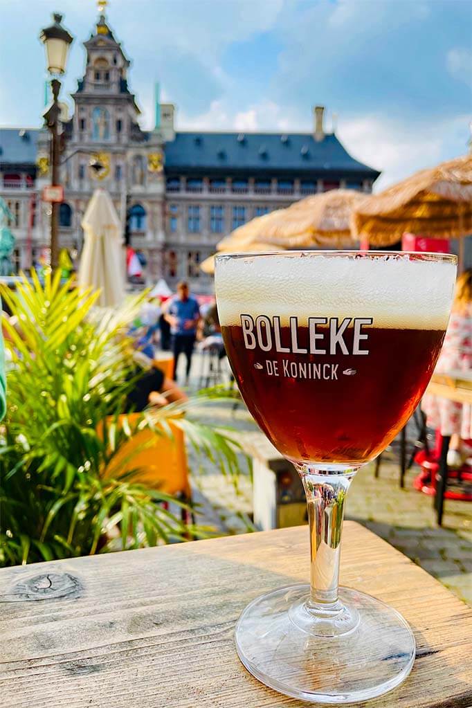 Bolleke De Koninck beer is the local beer from Antwerp Belgium