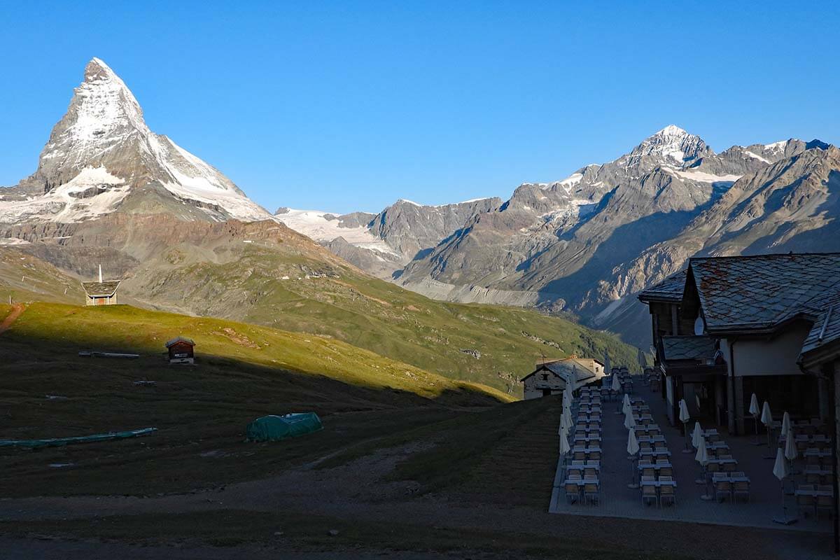 Early morning views from Gornergrat train at Riffelberg in Zermatt