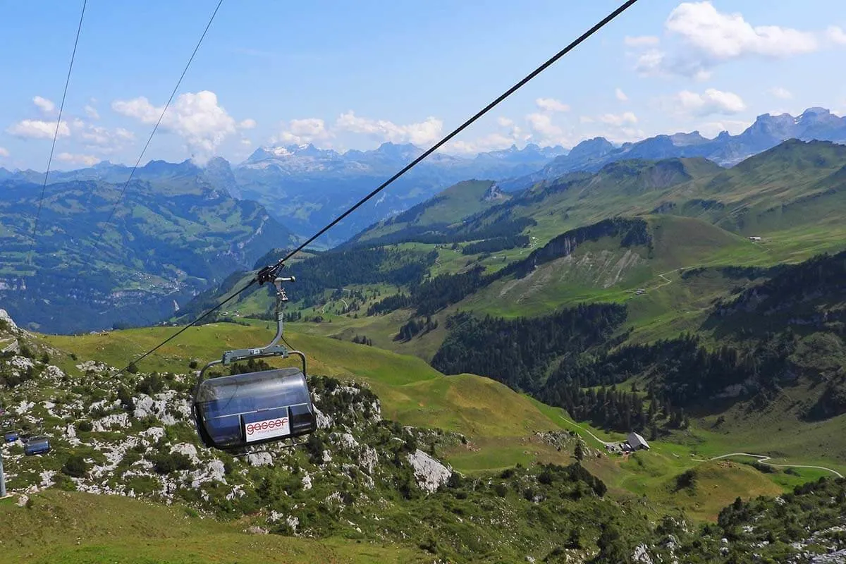 Fronalpstock cable car in Stoos Switzerland