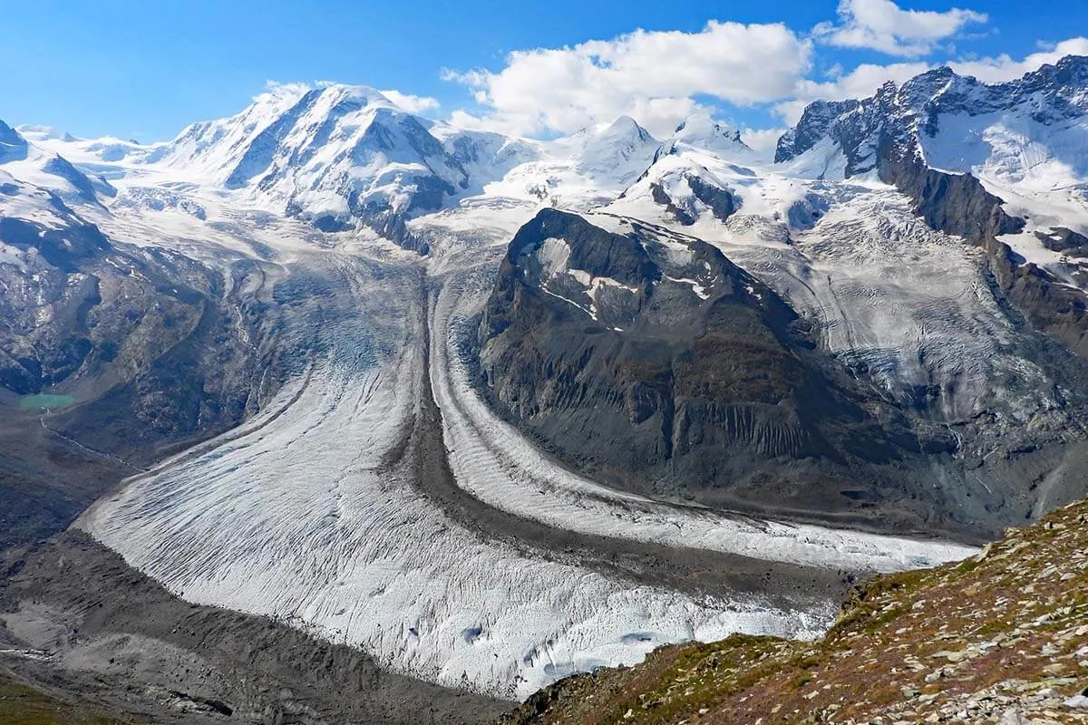 Gorner Glacier at Gornergrat in Switzerland