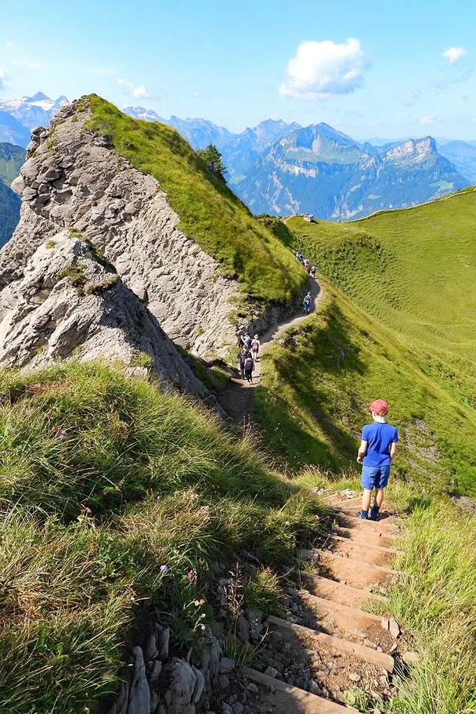 Hiking near Klingenstock in Stoos Switzerland