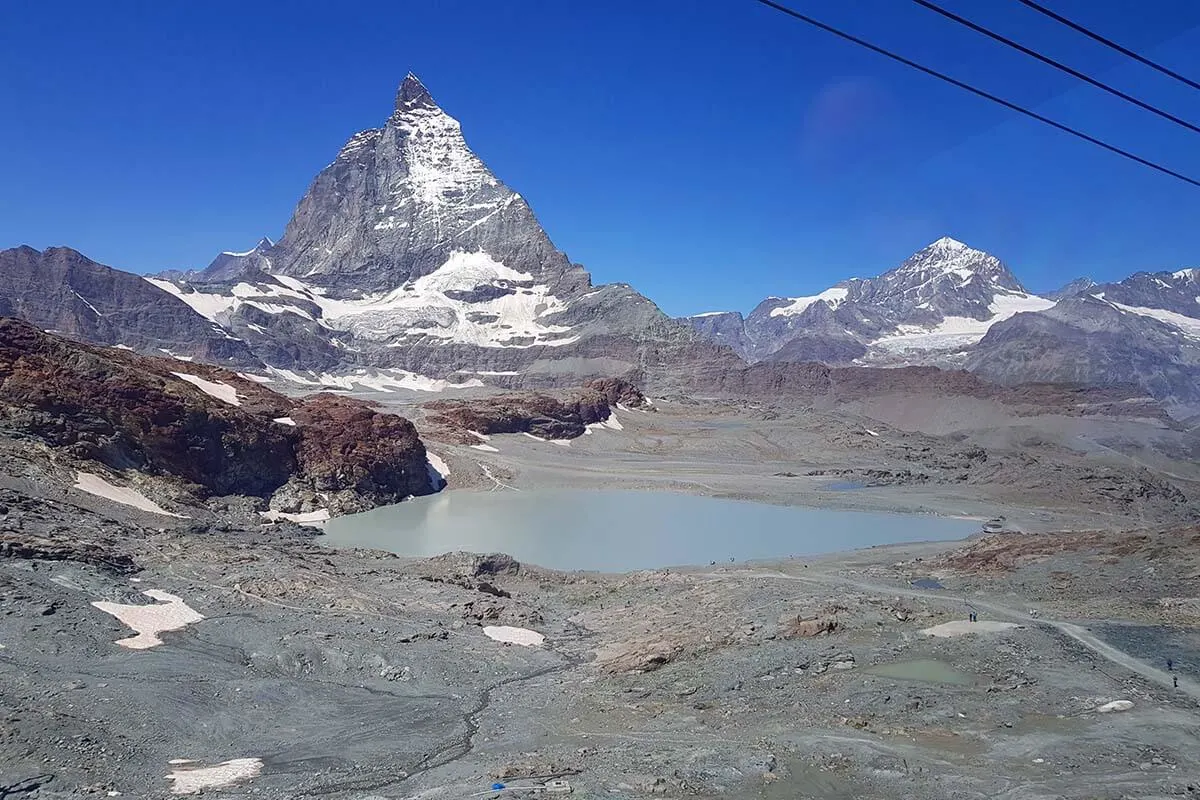 Matterhorn and Trockener Steg as seen from Crystal Ride cable car