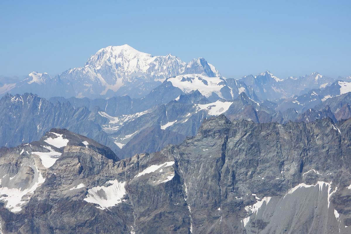 Mountain views from the viewing platform at Matterhorn Glacier Paradise in Zermatt