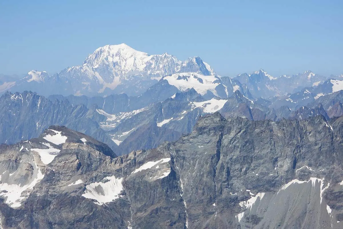 Mountain views from the viewing platform at Matterhorn Glacier Paradise in Zermatt
