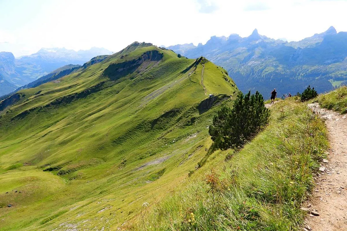 Stoos ridge hike as seen in the direction from Fronalpstock to Klingenstock