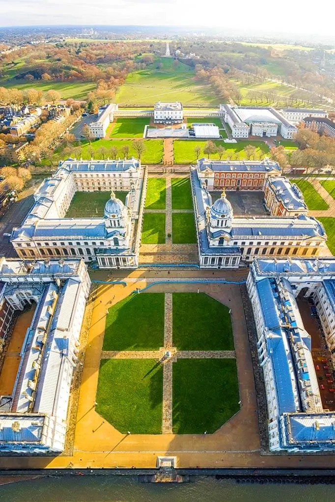 Aerial view of Greenwich London