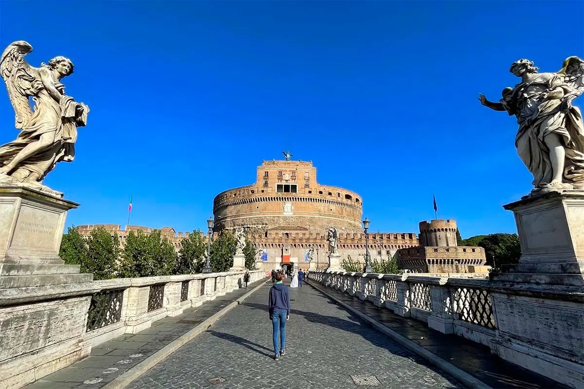 Castel St Angelo and St Angelo Bridge in Rome