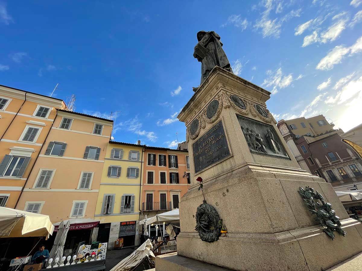 Giordano Bruno at Campo de Fiori in Rome