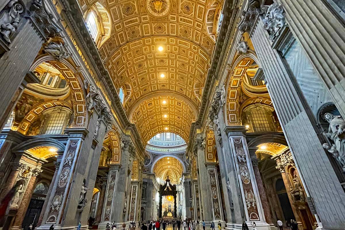 Interior of St Peters Basilica in Rome