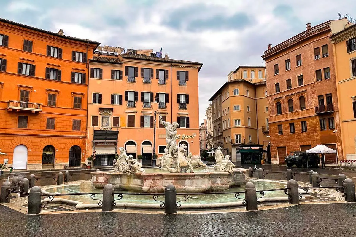Neptune Fountain on Piazza Navona in Rome