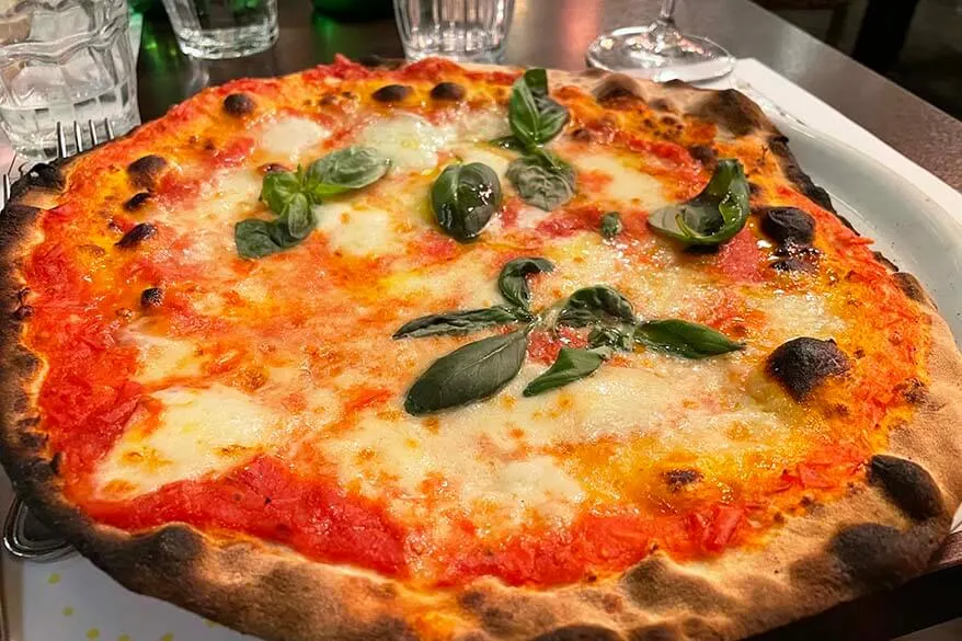 Pizza at a local restaurant in Rome