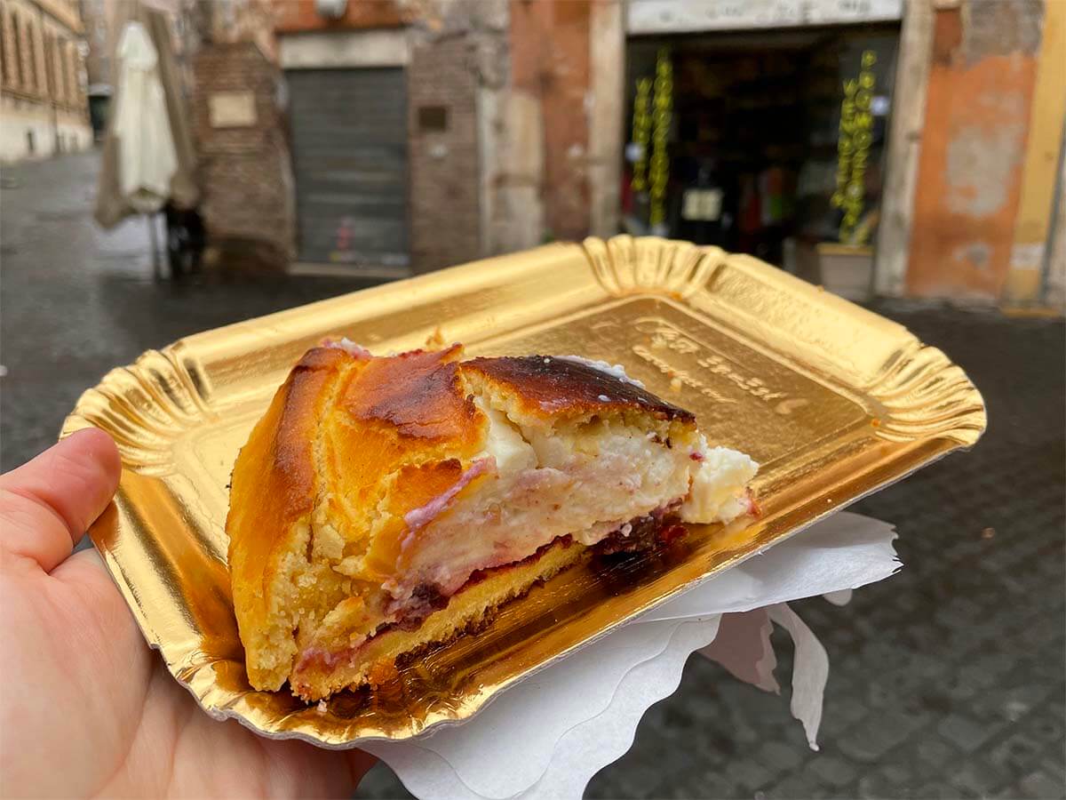 Ricotta cake at the Jewish Ghetto in Rome