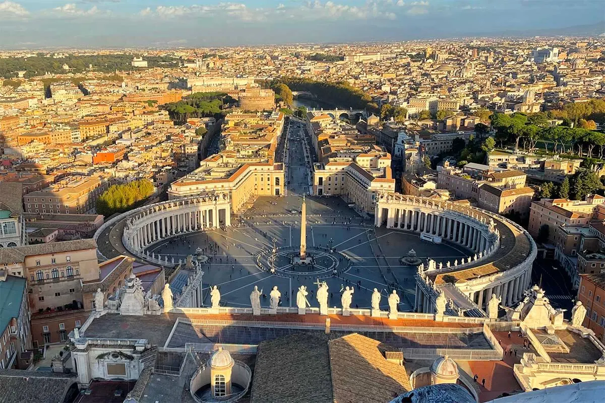 Rome view from St Peter's Basilica Dome
