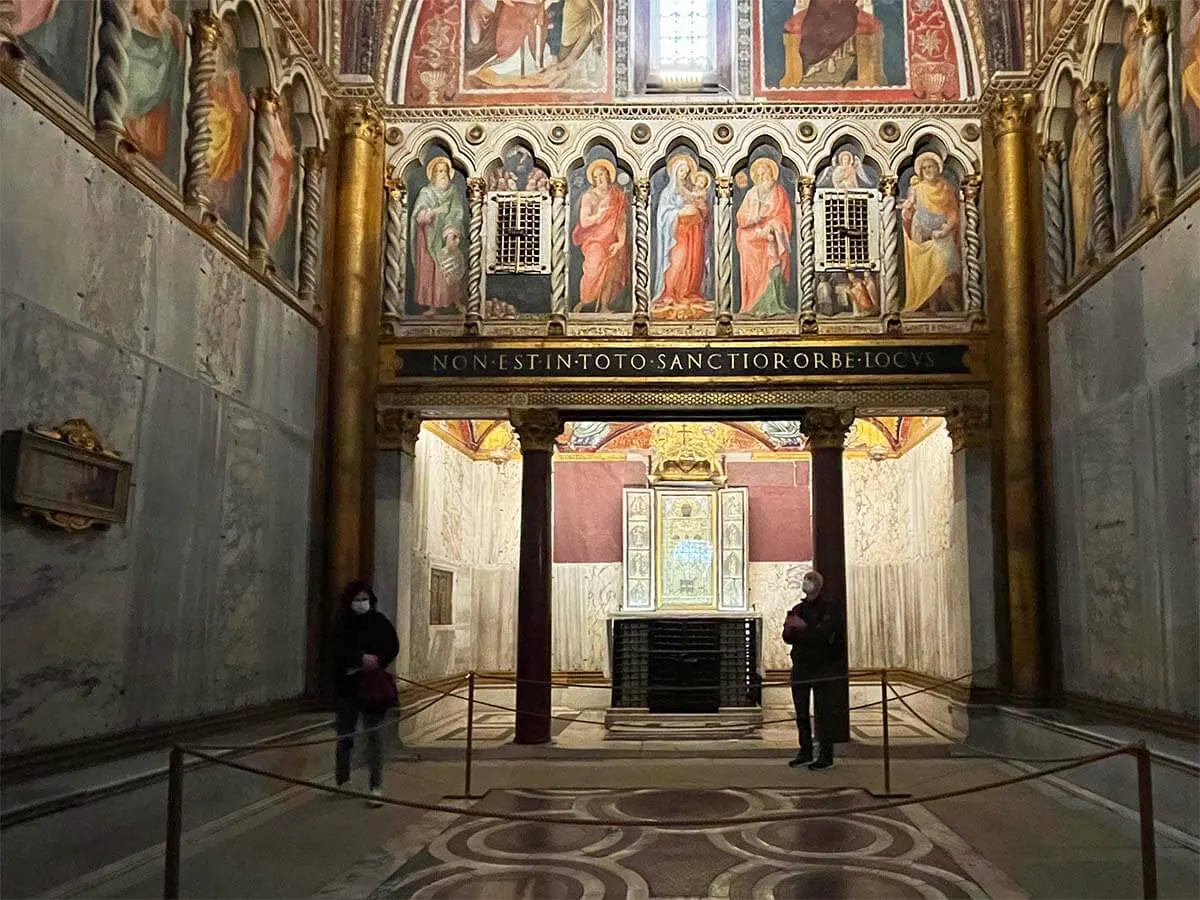 Sancta Sanctorum papal chapel at Scala Sancta sanctuary in Rome