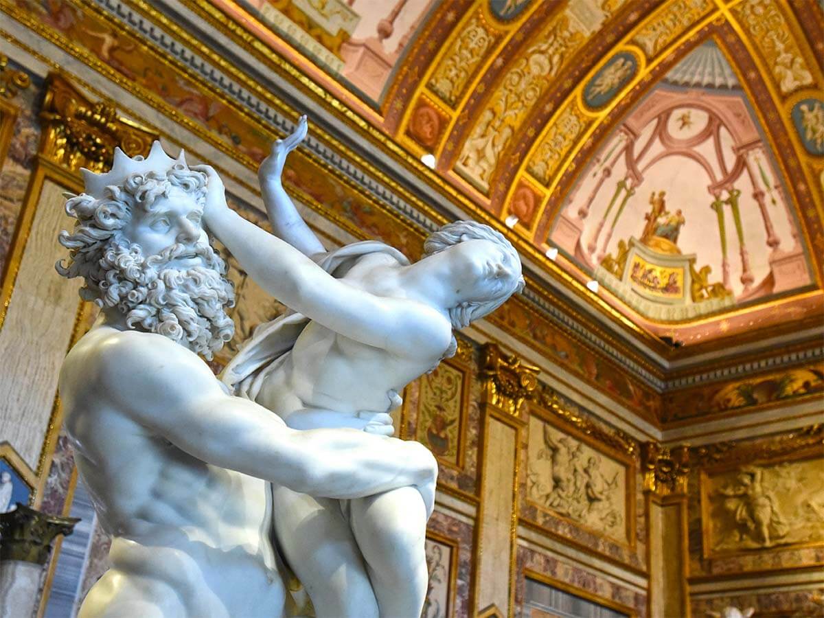 Sculptures at Galleria Borghese in Rome