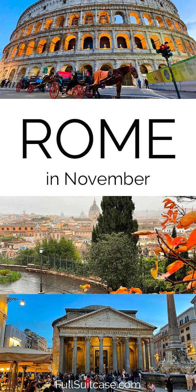Visiting Rome in November - what to expect in the fall and seasonal tips