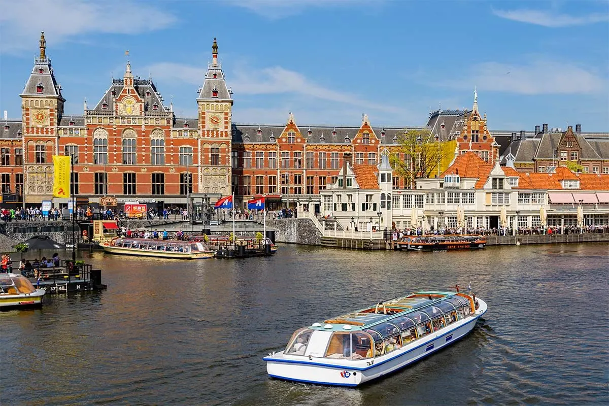 Amsterdam Centraal railway station is one of the landmarks of the Dutch capital city