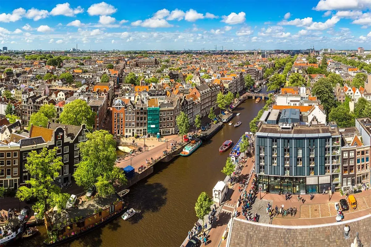 Amsterdam view from Westertoren (West Church Tower)