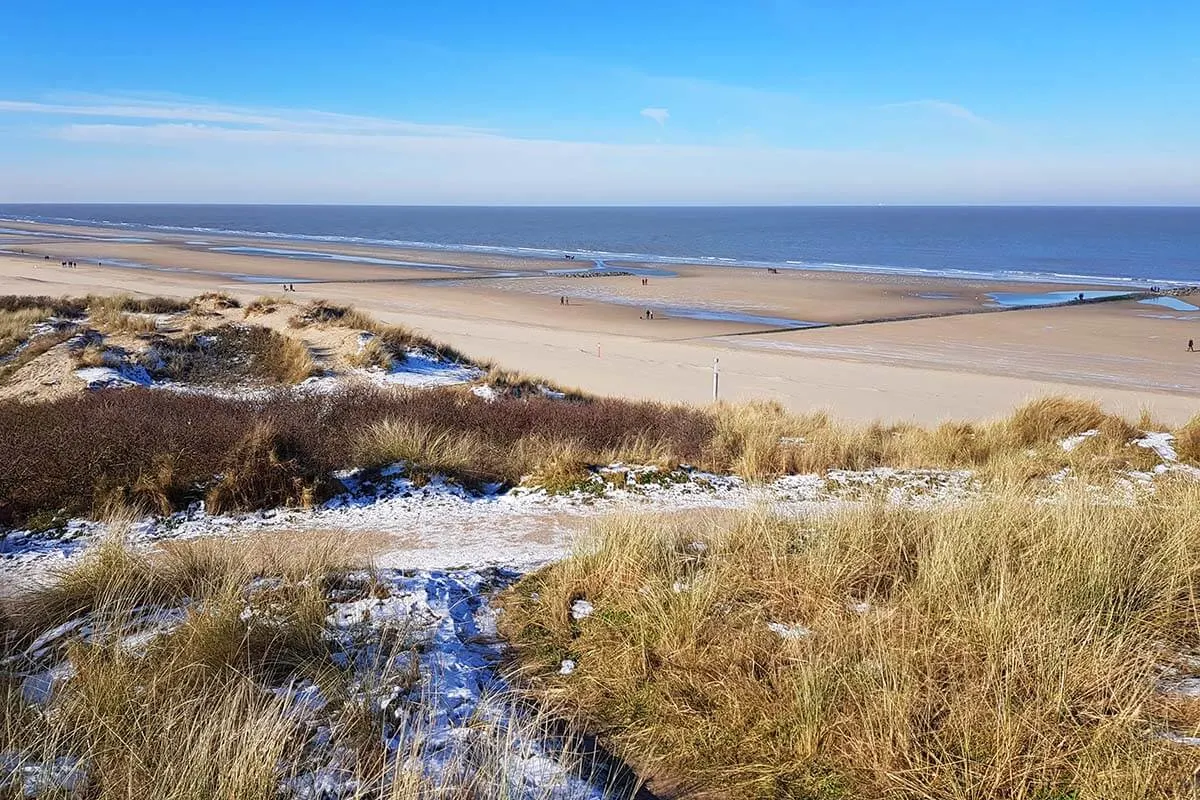 Belgian coast on a cold winter day in February