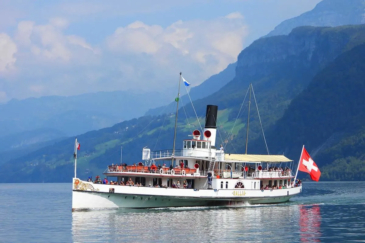 Boat on Lake Lucerne in Switzerland