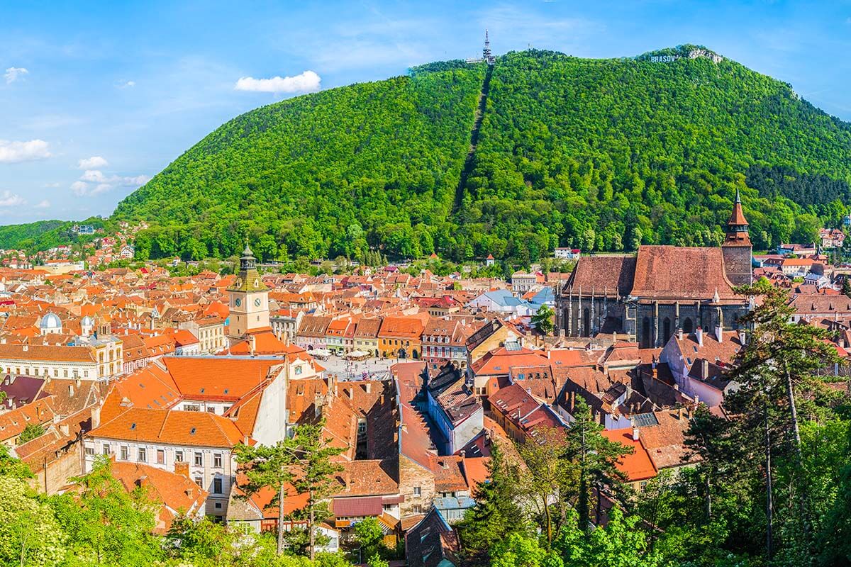 Sibiu, in the center of Transylvania, Romania. View from above