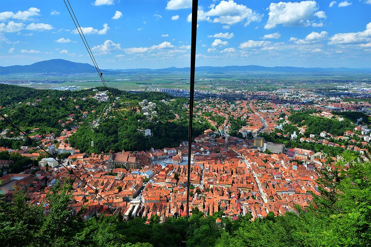 Brasov view from Tampa Hill cable car