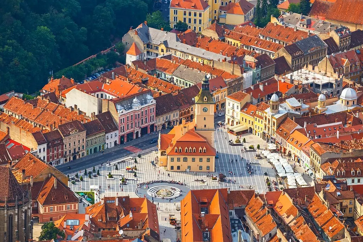 Brasov old town as seen from Tampa Hill