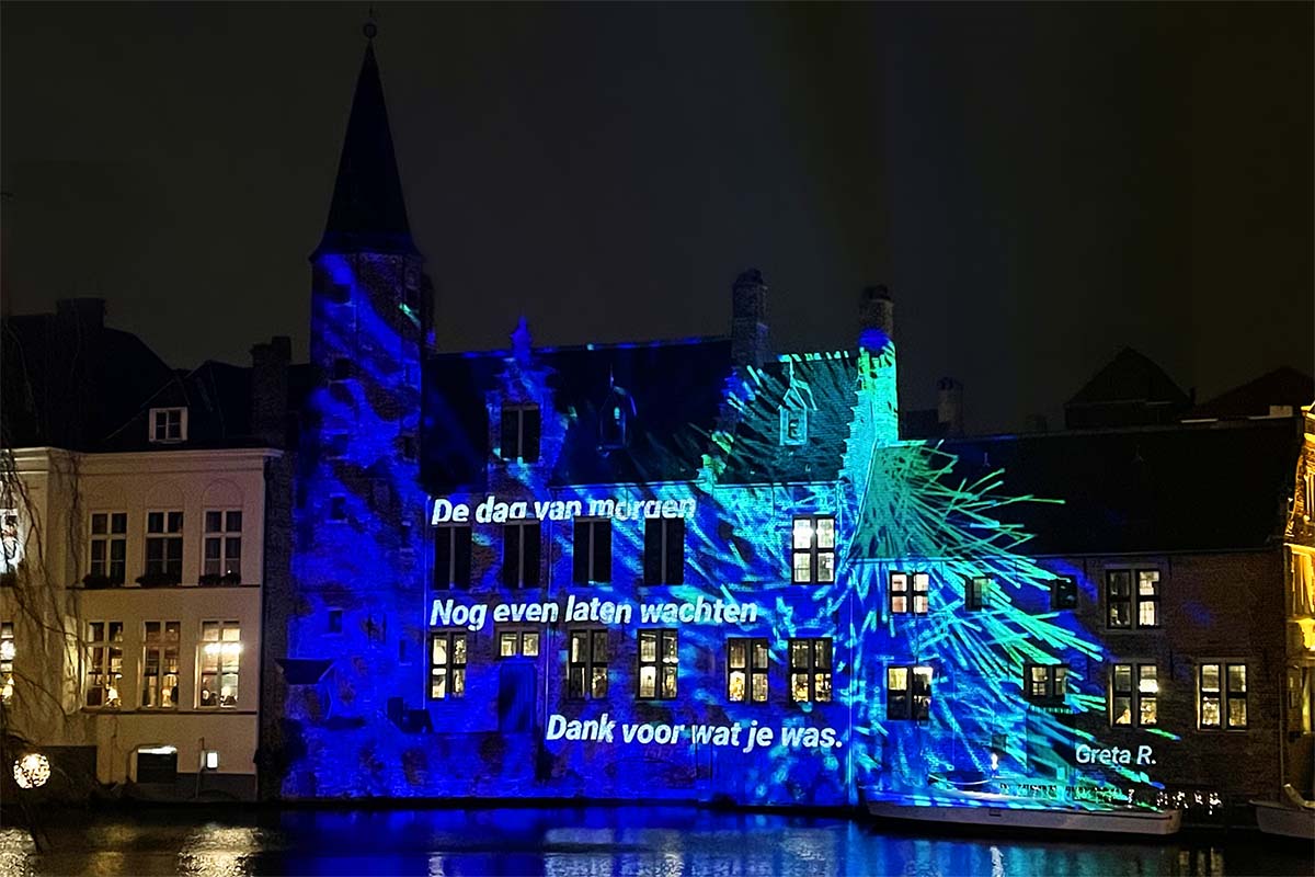 Bruges Winter Glow and Christmas lights at Rozenhoedkaai