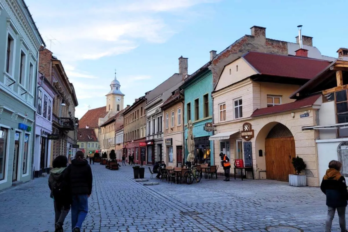 Cobbled streets in Brasov Romania