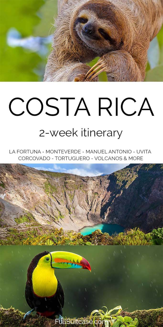 Costa Rica travel itinerary for two weeks