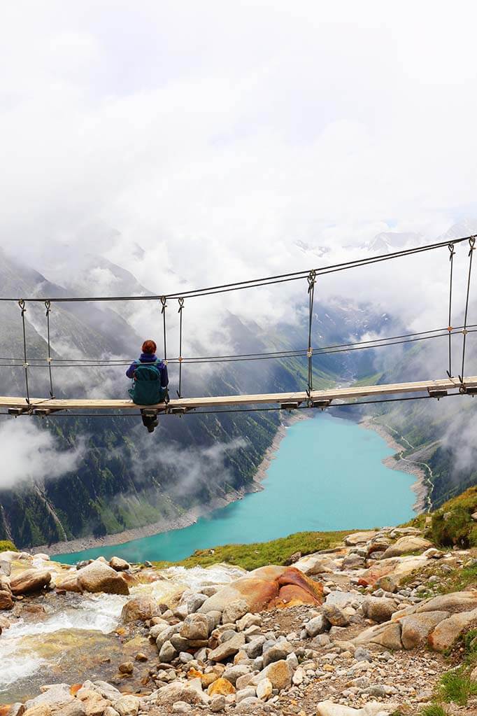 Olperer bridge at Olpererhütte