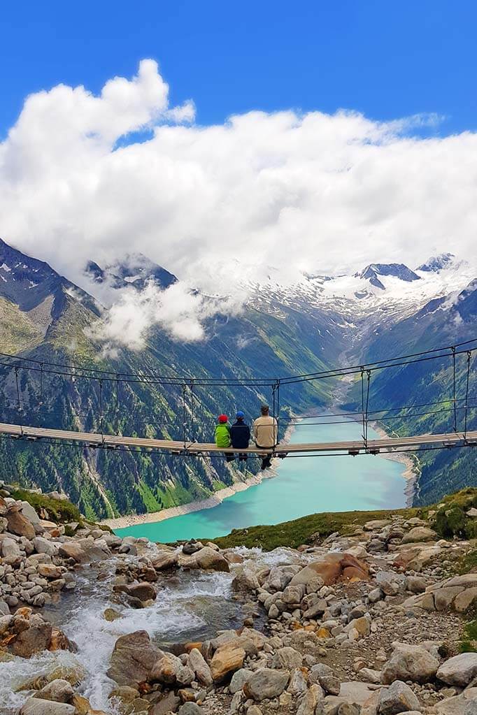 Olpererhütte suspension bridge in Austria