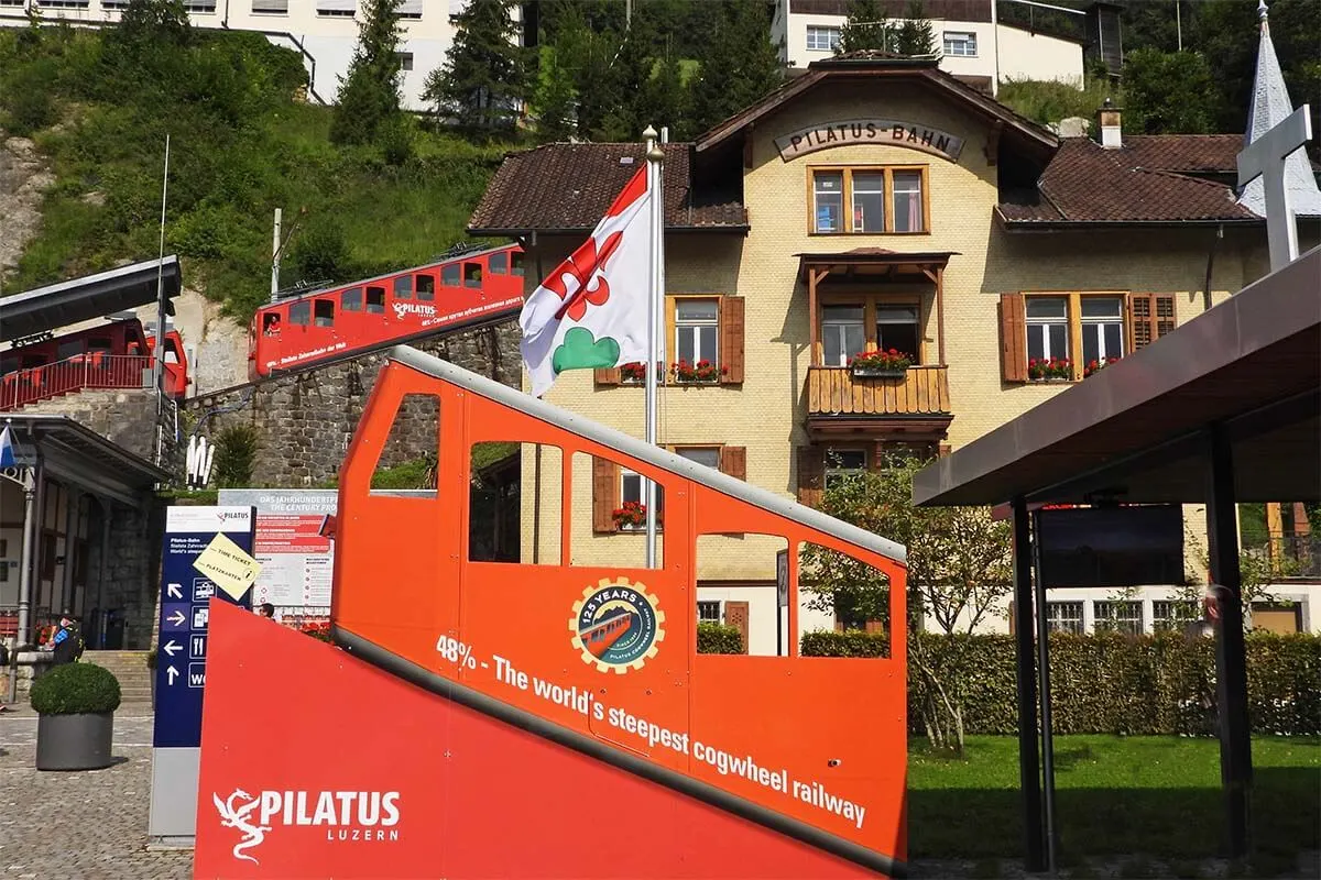 Pilatus Bahn - Alpnachstad railway station in Switzerland