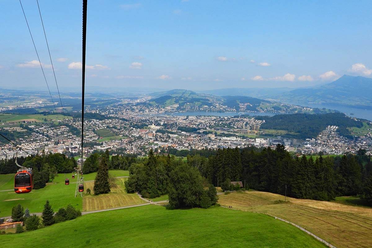 Pilatus gondola from Kriens