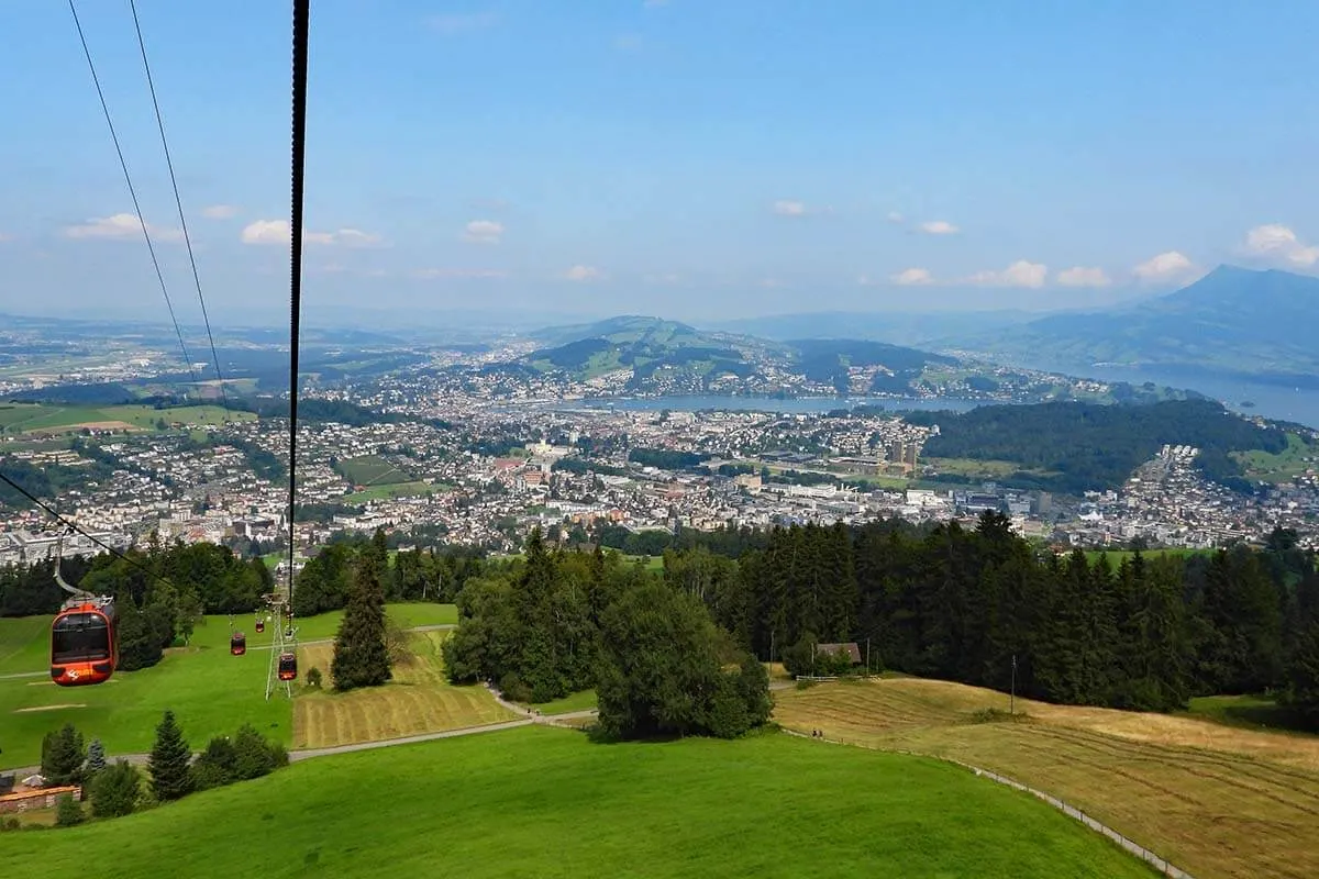 Pilatus gondola from Kriens