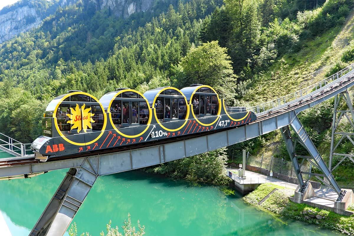 Schwyz–Stoos funicular (Stoosbahn) in Switzerland
